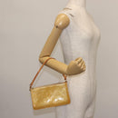 LOUIS VUITTON Monogram Vernis Lexington Pouch Beige M91010 LV Auth BA6717-21