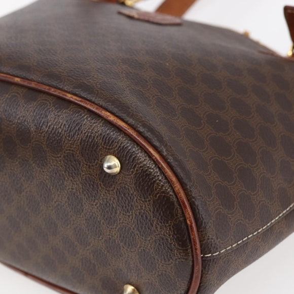 CELINE Macadam Canvas Tote Bag PVC Leather Brown Auth BA6719