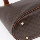 CELINE Macadam Canvas Tote Bag PVC Leather Brown Auth BA6719-15