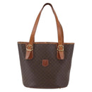 CELINE Macadam Canvas Tote Bag PVC Leather Brown Auth BA6719-13