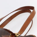 CELINE Macadam Canvas Tote Bag PVC Leather Brown Auth BA6719-14