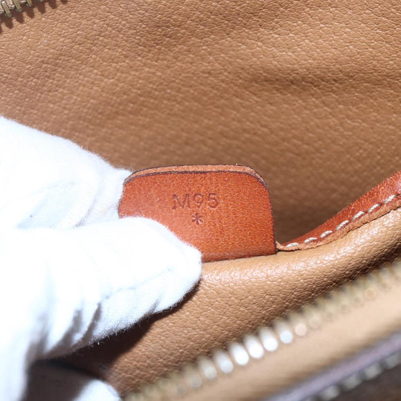 CELINE Macadam Canvas Hand Bag PVC Leather 2way Brown Auth BA6720