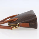 CELINE Macadam Canvas Hand Bag PVC Leather 2way Brown Auth BA6720-3