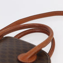 CELINE Macadam Canvas Hand Bag PVC Leather 2way Brown Auth BA6720-14