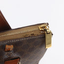 CELINE Macadam Canvas Hand Bag PVC Leather Brown Auth BA6721-18