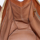 CELINE Macadam Canvas Hand Bag PVC Leather Brown Auth BA6721-21
