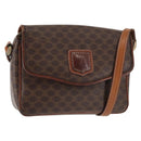 CELINE Macadam Canvas Shoulder Bag PVC Leather Brown Gold Auth BA6722-1