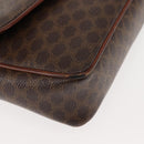 CELINE Macadam Canvas Shoulder Bag PVC Leather Brown Gold Auth BA6722-10