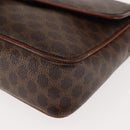 CELINE Macadam Canvas Shoulder Bag PVC Leather Brown Gold Auth BA6722-11