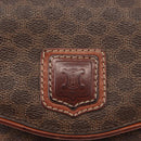 CELINE Macadam Canvas Shoulder Bag PVC Leather Brown Gold Auth BA6722-14