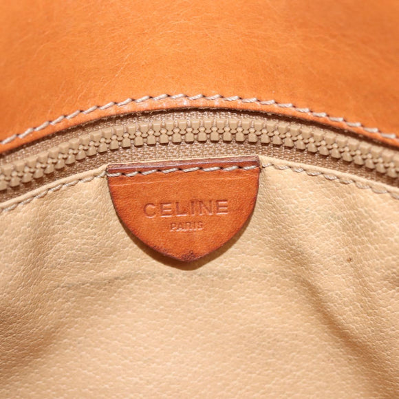 CELINE Macadam Canvas Shoulder Bag PVC Leather Brown Gold Auth BA6722