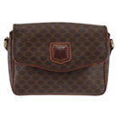 CELINE Macadam Canvas Shoulder Bag PVC Leather Brown Gold Auth BA6722-2