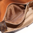 CELINE Macadam Canvas Shoulder Bag PVC Leather Brown Gold Auth BA6722-20