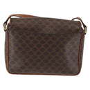 CELINE Macadam Canvas Shoulder Bag PVC Leather Brown Gold Auth BA6722-3