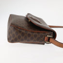 CELINE Macadam Canvas Shoulder Bag PVC Leather Brown Gold Auth BA6722-4