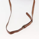 CELINE Macadam Canvas Shoulder Bag PVC Leather Brown Gold Auth BA6722-7