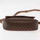 CELINE Macadam Canvas Shoulder Bag PVC Leather Brown Gold Auth BA6722-9