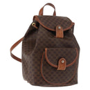 CELINE Macadam Canvas Backpack PVC Leather Brown Auth BA6723-1