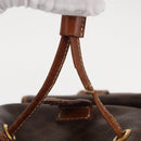 CELINE Macadam Canvas Backpack PVC Leather Brown Auth BA6723-9