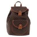 CELINE Macadam Canvas Backpack PVC Leather Brown Auth BA6723-13