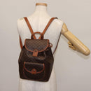 CELINE Macadam Canvas Backpack PVC Leather Brown Auth BA6723-27