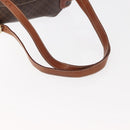 CELINE Macadam Canvas Backpack PVC Leather Brown Auth BA6723-8