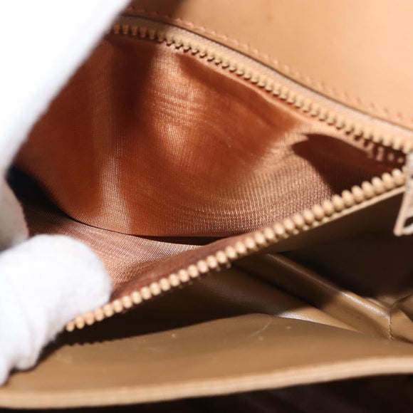 CELINE Macadam Canvas Shoulder Bag PVC Beige Gold Auth BA6724