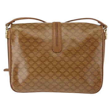 CELINE Macadam Canvas Shoulder Bag PVC Beige Gold Auth BA6724 - 0