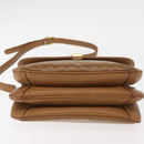 CELINE Macadam Canvas Shoulder Bag PVC Beige Gold Auth BA6724-5