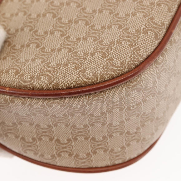 CELINE Macadam Canvas Shoulder Bag PVC Beige Gold Auth BA6725