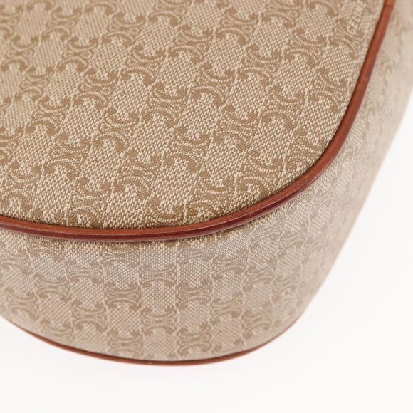 CELINE Macadam Canvas Shoulder Bag PVC Beige Gold Auth BA6725