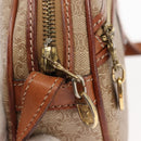 CELINE Macadam Canvas Shoulder Bag PVC Beige Gold Auth BA6725-9