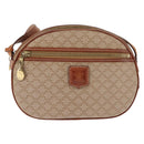 CELINE Macadam Canvas Shoulder Bag PVC Beige Gold Auth BA6725-13