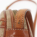 CELINE Macadam Canvas Shoulder Bag PVC Beige Gold Auth BA6725-8