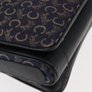 CELINE C Sulky Shoulder Bag Canvas Navy Gold Auth BA6726-9