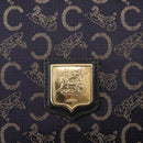 CELINE C Sulky Shoulder Bag Canvas Navy Gold Auth BA6726-17