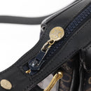 CELINE C Sulky Shoulder Bag Canvas Navy Gold Auth BA6726-10