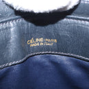 CELINE C Sulky Shoulder Bag Canvas Navy Gold Auth BA6726-11