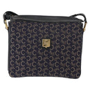 CELINE C Sulky Shoulder Bag Canvas Navy Gold Auth BA6726-13