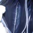 CELINE C Sulky Shoulder Bag Canvas Navy Gold Auth BA6726-20