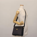 CELINE C Sulky Shoulder Bag Canvas Navy Gold Auth BA6726-23