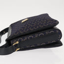 CELINE C Sulky Shoulder Bag Canvas Navy Gold Auth BA6726-4