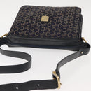 CELINE C Sulky Shoulder Bag Canvas Navy Gold Auth BA6726-6