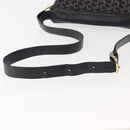 CELINE C Sulky Shoulder Bag Canvas Navy Gold Auth BA6726-7