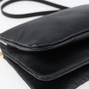 CELINE Trio Small Shoulder Bag Leather Black Gold Auth BA6727-14