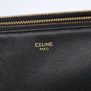 CELINE Trio Small Shoulder Bag Leather Black Gold Auth BA6727-17