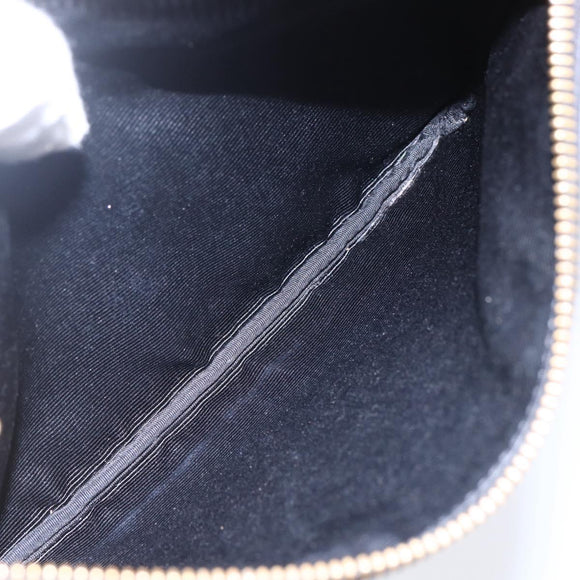 CELINE Trio Small Shoulder Bag Leather Black Gold Auth BA6727