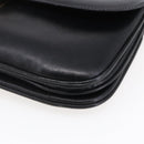 CELINE Shoulder Bag Leather Black Gold Auth BA6728-8