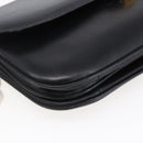 CELINE Shoulder Bag Leather Black Gold Auth BA6728-15