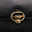 CELINE Shoulder Bag Leather Black Gold Auth BA6728-18